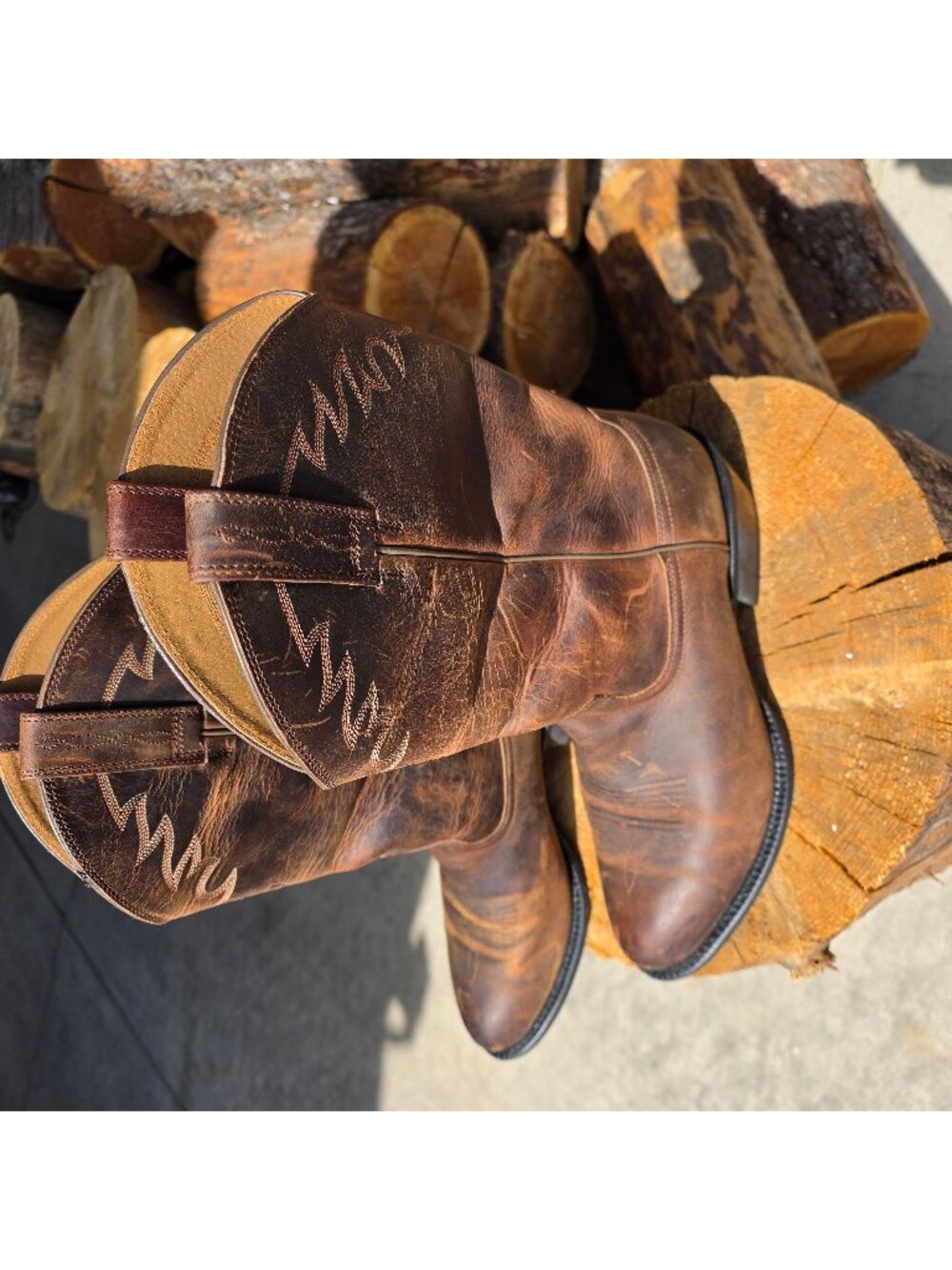 Ariat Cowboy Western Boots Mens 11.5D Leather Style 10002194 Brown Round Toe